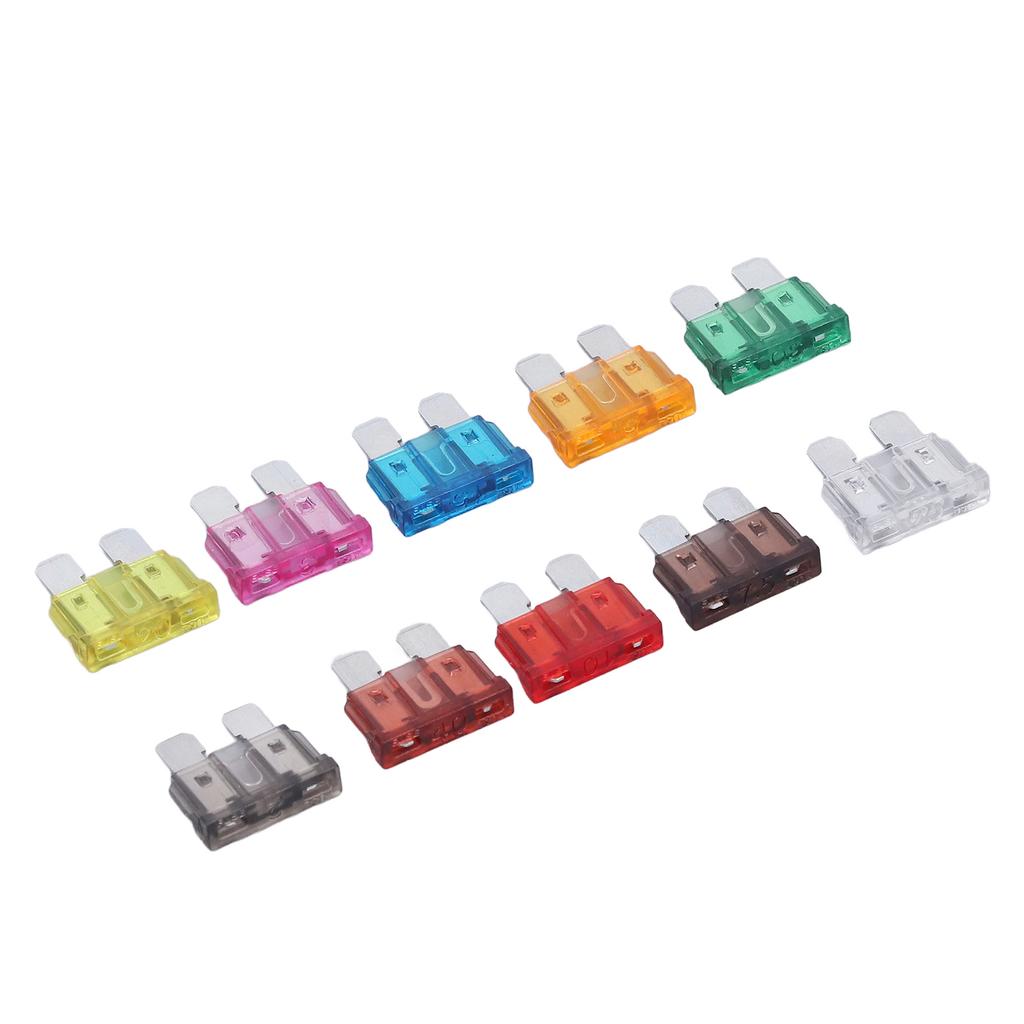 100 Stück Flachsicherungssatz 2A 3A 5A 7.5A 10A 15A 20A 25A 30A 35A RV Standard Sicherungssatz für Autoschutz