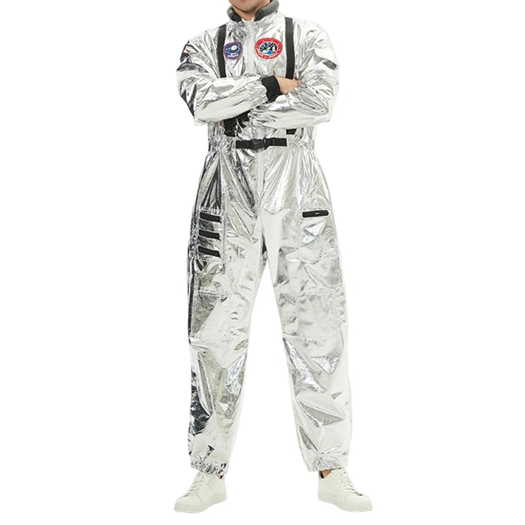 Astronaut Space Program One Piece Costume Jumpsuit for Men Festival Party Cosplay Role Play Adult Outfit Suit