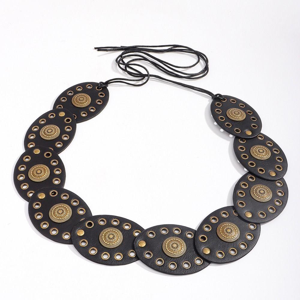 Y2K Rivet Waist Belt Korean Style PU Leather Belt Pants Punk Wide Waistband  Decorative Jeans