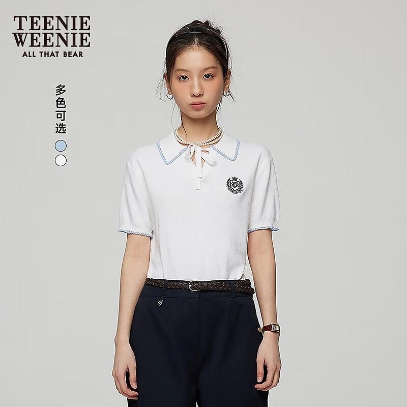 Teenie Weenie Women s Short Sleeve Color-block Polo Sweater 165/M
