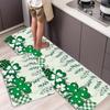 1Pcs Anti Fatigue Kitchen Rugs, Shamrock Print Waterproof Non-Slip Thick Cushioned Kitchen Mat Heavy Duty Comfort Standing Mat for Kitchen