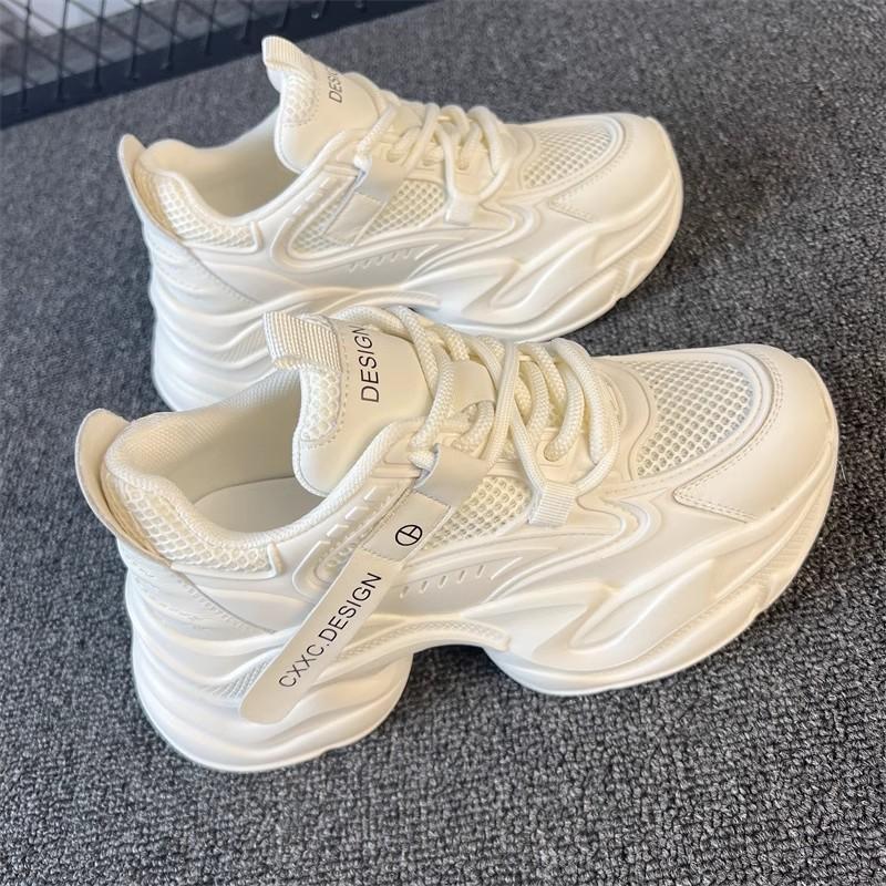 Mesh Breathable Height Increasing Versatile Dad Shoes Spring 2025 New Small Thick Sole Explosive Street Women's Shoes