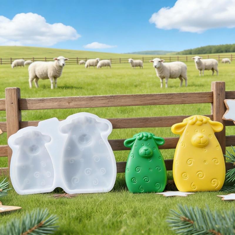 Creative Half Relief Sheep Silicone Mould For Candle Making And Home Decoration
