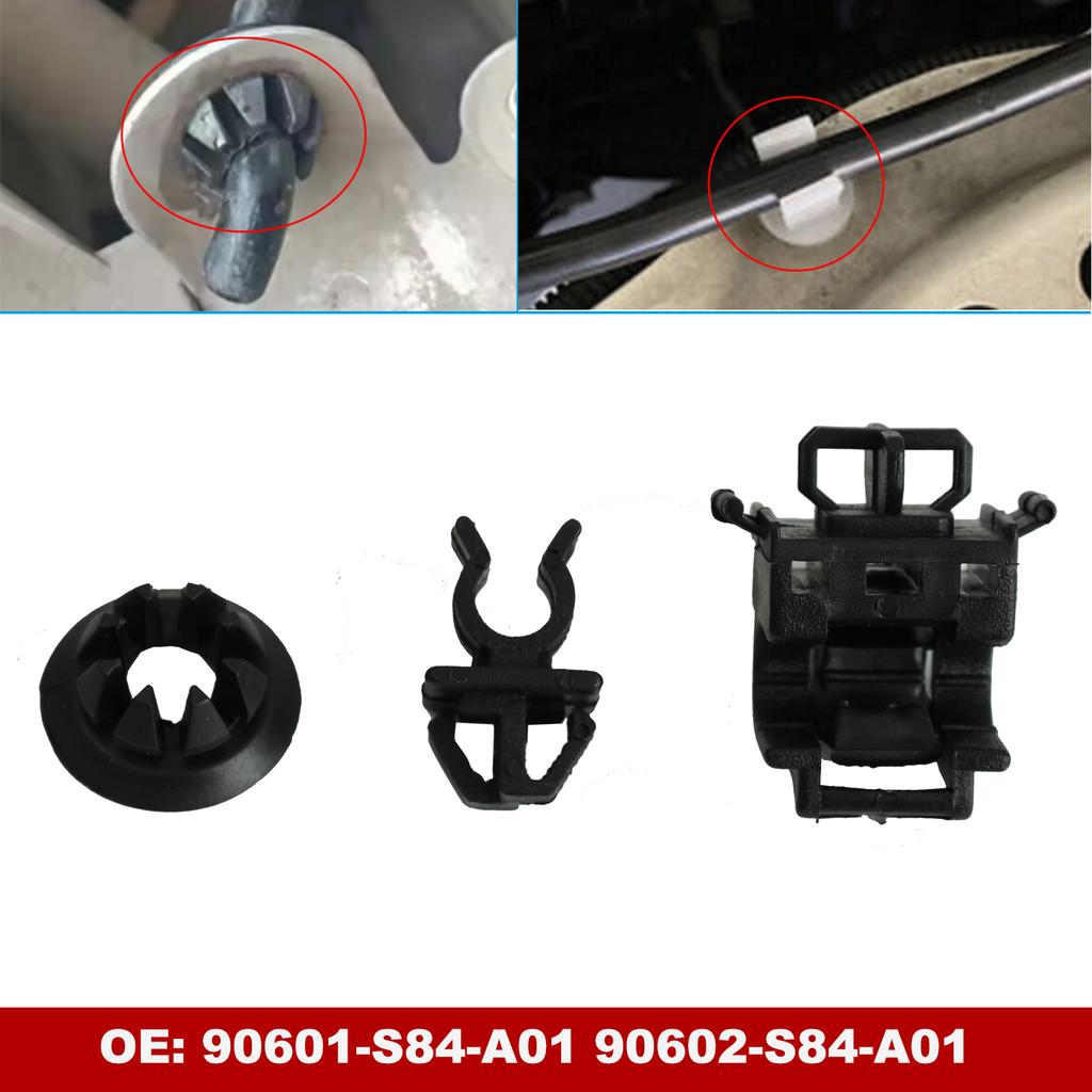 3PCS Hood Rod Holder Opener Stay Grommet Clips 90601-S84-A01 90602-S84-A01 For Honda Accord Odyssey Pilot Fit RB1 Grommet Clips