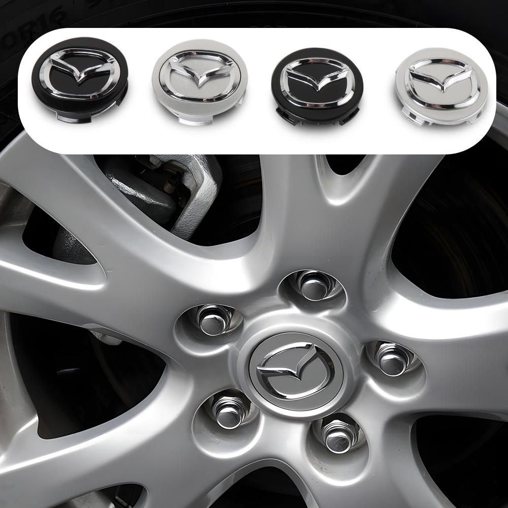 56MM Car Logo Wheel Center Hub Caps Badge Cover Sticker For Mazda Axela Demio Atenza CX CX3 CX7 CX30 CX60 CX9 2 3 4 323 MX3 MX6