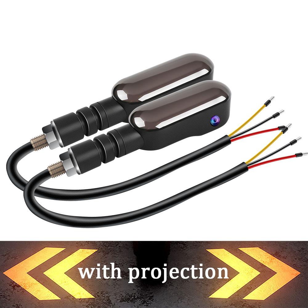 2 Stück Universelle Motorrad LED Blinkerleuchte Farbprojektionsleuchte Sequenzielle Laufende Blinkende Blinker Leuchtende Blinker