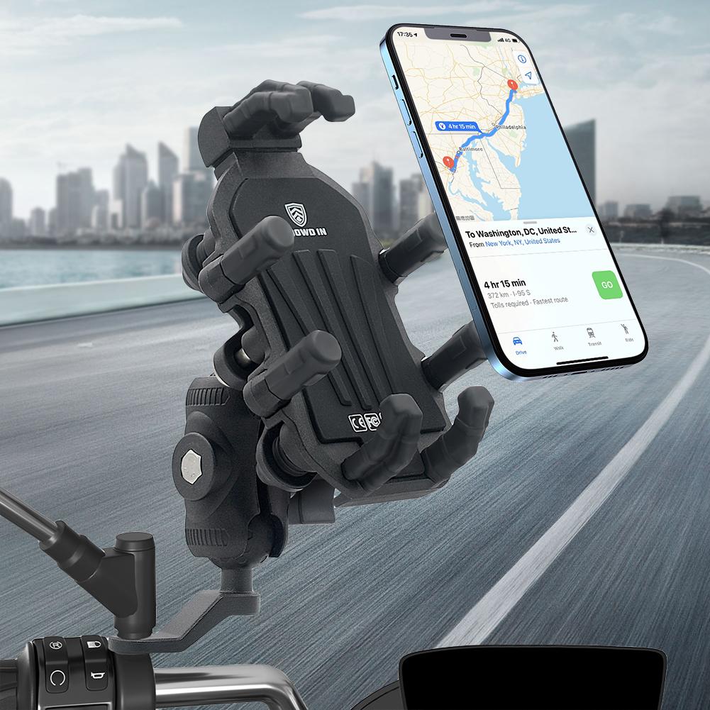 Motorcycle Bike Mobile Phone Holder Shockproof Eight Claws Handlebar Side Mirror Stand GPS Mount Handlebar Side Mirror Holder