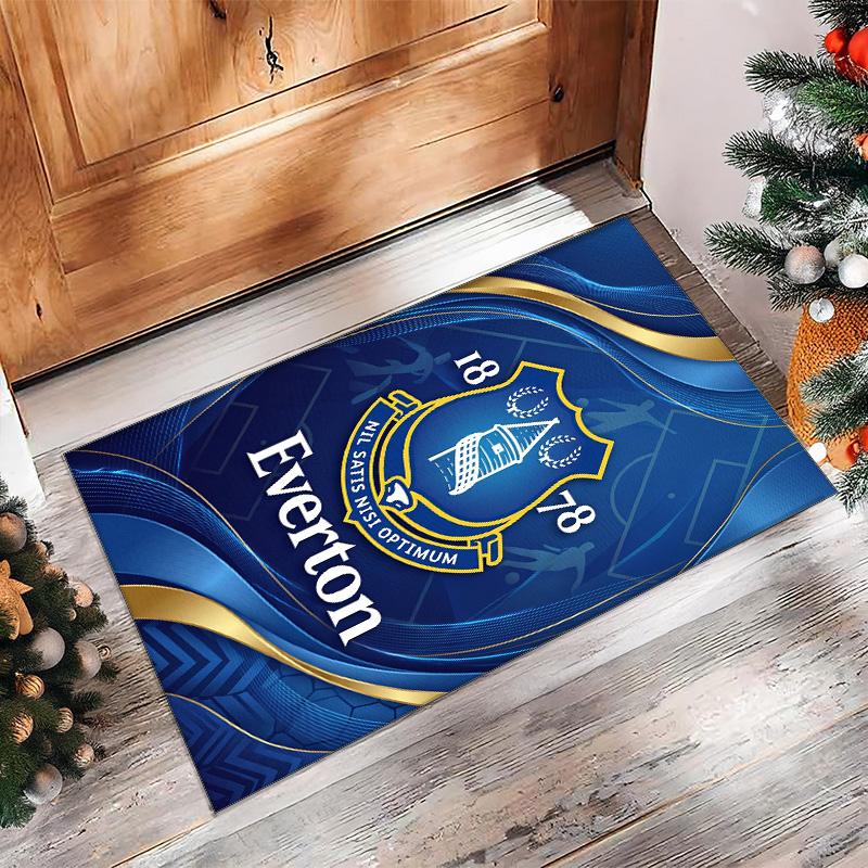 Tappeto in Velluto di Cristallo con Stampa Calcio Everton, Comodo Assorbente d'Acqua Antiscivolo Tappeto per Pavimenti Interni