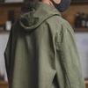 Men's Spring and Autumn Short Hooded Retro Sweatshirt Long Sleeve V-Neck Jacket