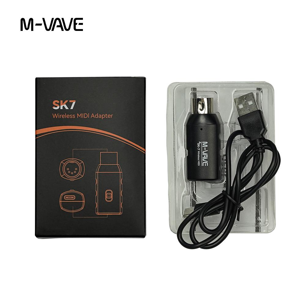

M-VAVE SK7 1/2/5/10 Бездротовий MIDI-адаптер |2.4G|Низька затримка|Plug & Play| 25 годин роботи|Зарядка USB-C|для 5-контактних MIDI та USB-пристроїв