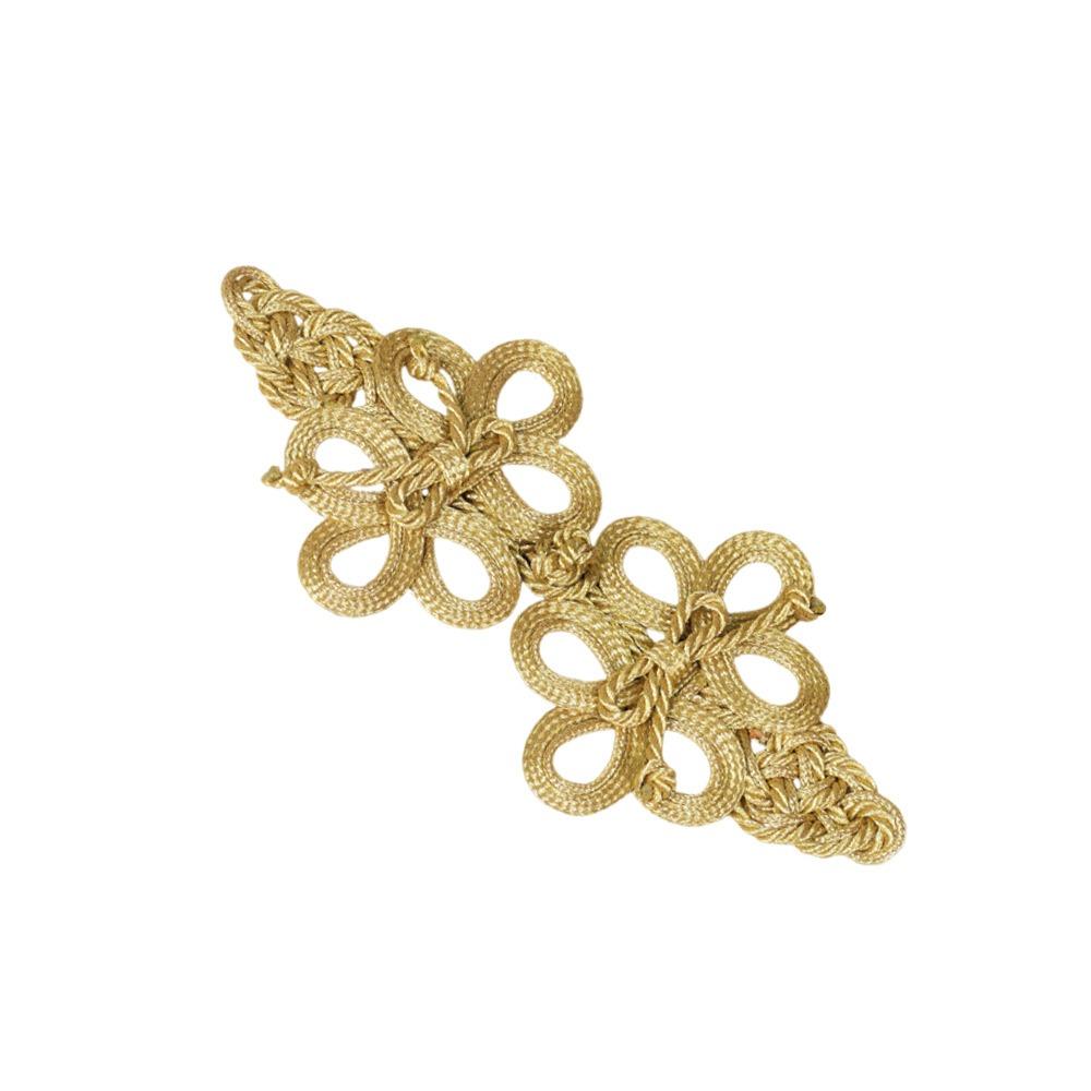 Golden Chinese Frog Buttons Flower Fastener Tang Suit Buttons  Handcraft Accessories