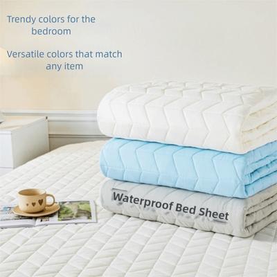 Thicken Non Slip Fitted Sheet 90/120/150/180cm Waterproof Elastic Bedsheet Soft Texture Skin-friendly Mattress Cover Bedroom Use