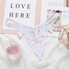 Sexy Panties Fashion Embroidery Hollow Open Crotch Sex Temptation Women's Thong Invisible Thin Belt Low Waist T Pants