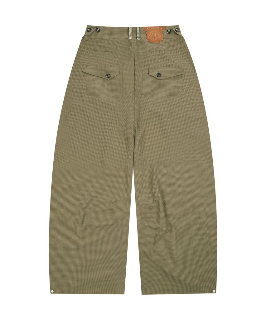 RuNaKi'Hu' Wxp042 Saki Frill Seersucker Wide Pants (Brown)