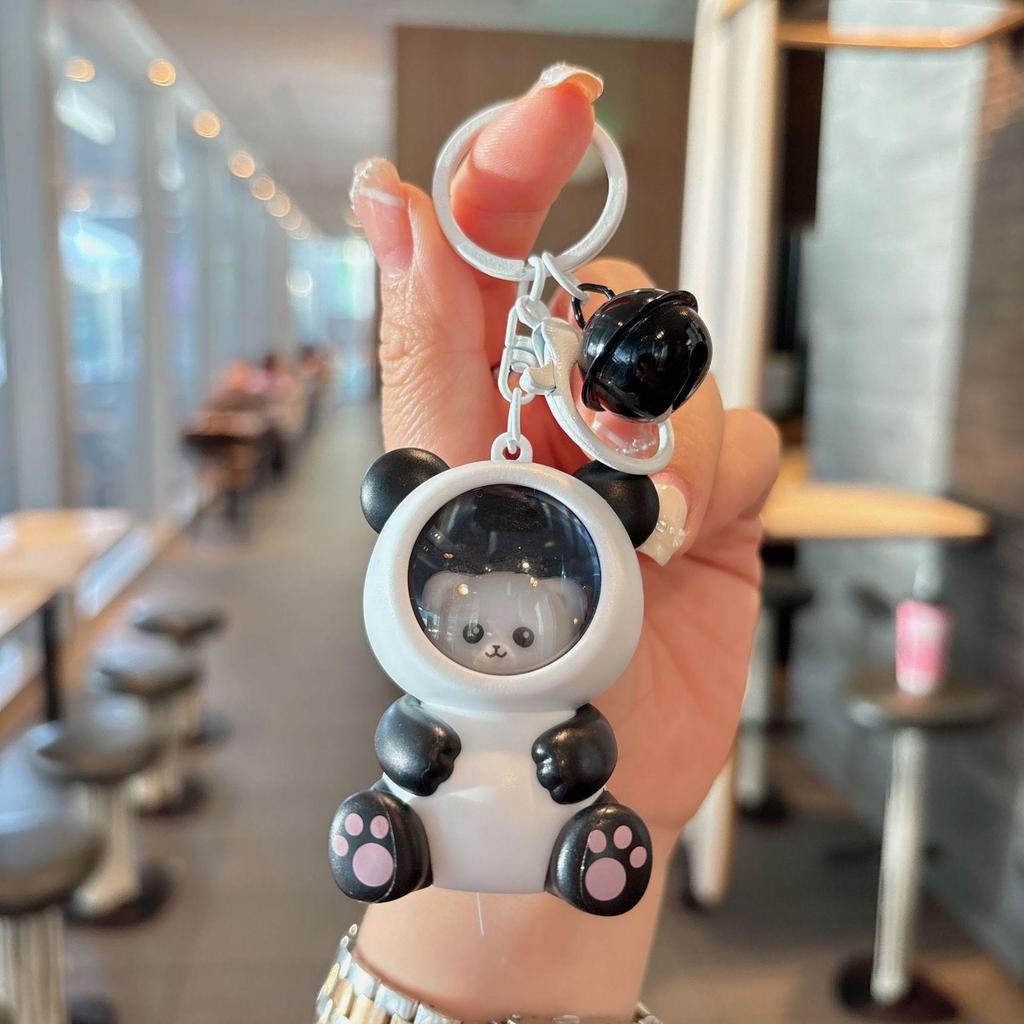 Panda & Capybara Luminous Keychain: Cute Night Light & Bag Pendant