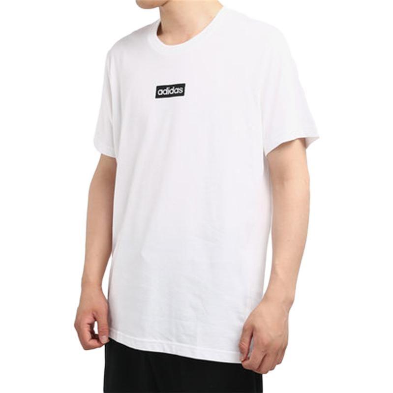 adidas T Shirts Men's White Crew Neck Moderate Straight Fit EI4675