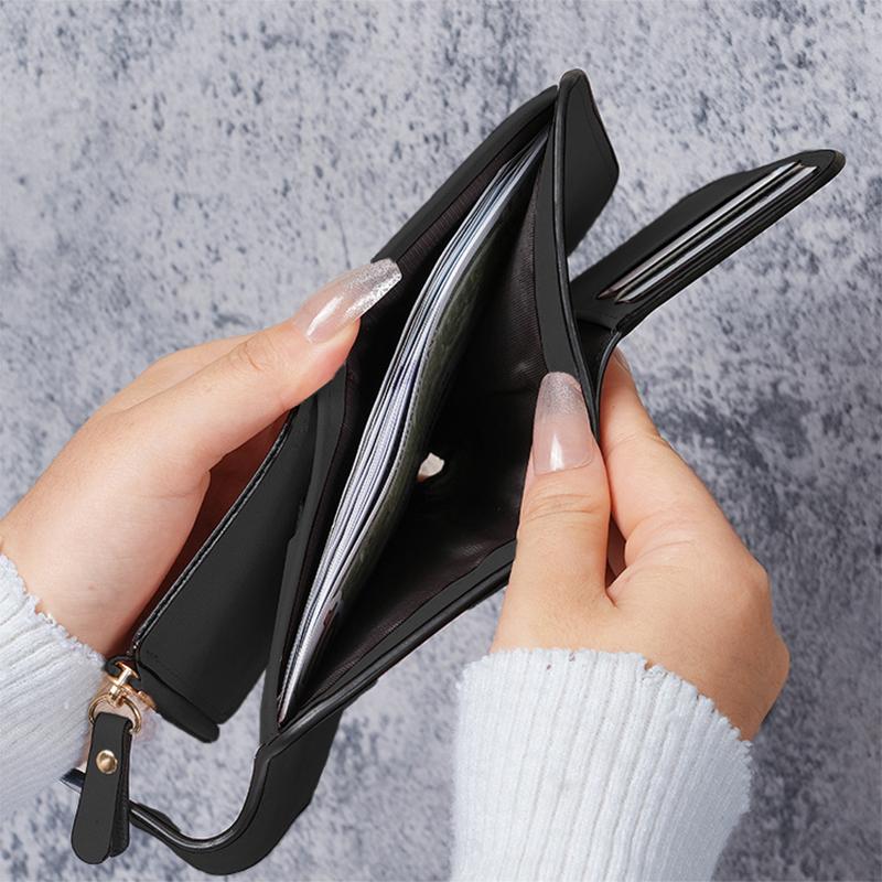Women Wallet Frosted Leather Vintage Female Clutch Bag Credit Card Holder Ladies Zip Purse Phone Bag Money Clip
