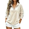 Women's Velvet Zip Up Long Sleeve Top Casual Color Shirt for Everyday Wear