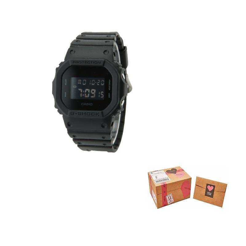 

Casio G-Shock series classic retro small square LCD display reverse display shockproof waterproof movement quartz movement resin strap DW-5600BB-1JF чёрный