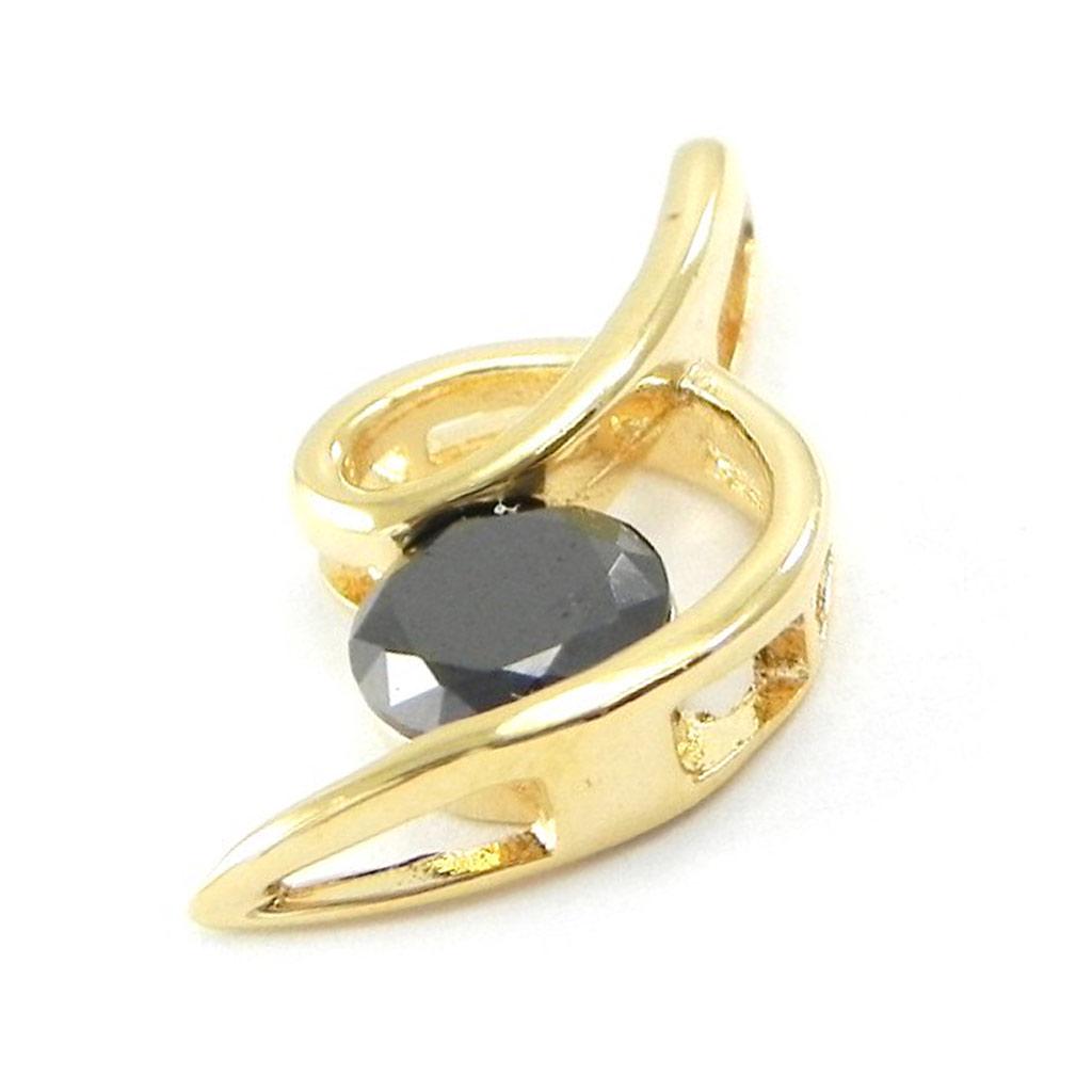 Les Trésors De Lily [F6348] - Black 'Cuddle' Gold Plated Pendant