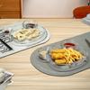 Cartoon Glass Divided Dumpling Plate with Dipping Dish