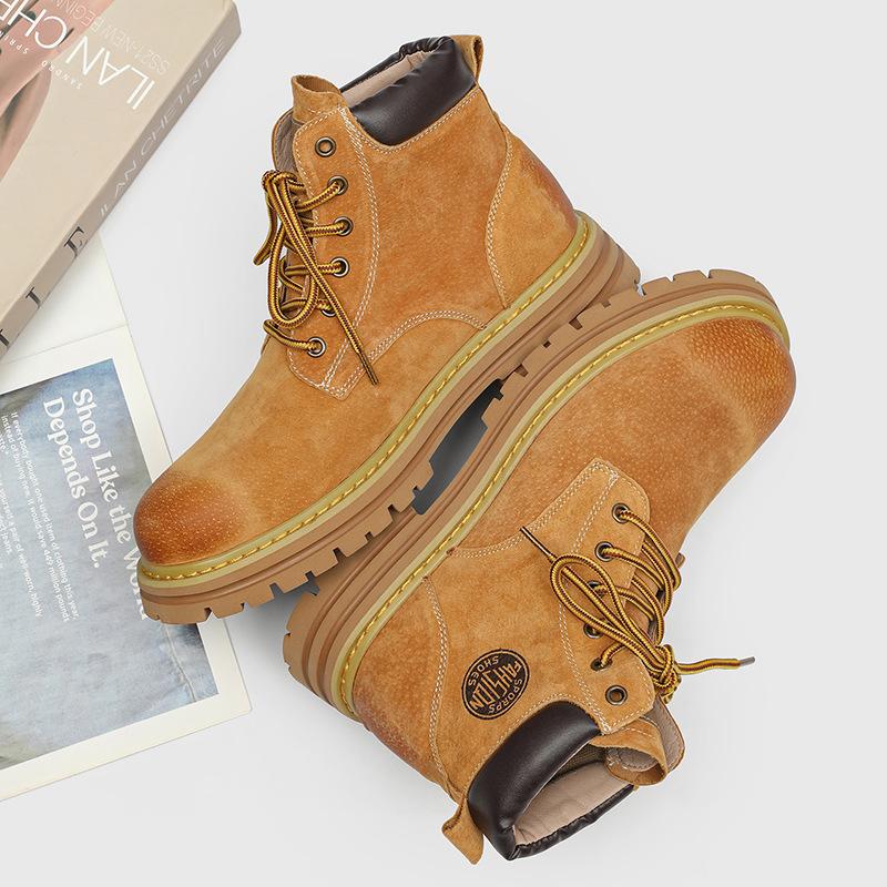 Autumn and Winter New Fashion Lace-up Martin Boots Thick-soled High-top Outdoor Tooling Boots Winter Velvet Boots 2345-H