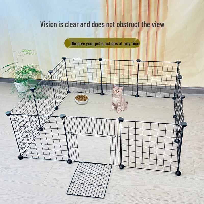 Pet Iron Mesh Detachable Fence: Indoor Gate, Isolation Guardrail, Escape-Proof, Easy Assembly