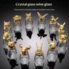 12Pcs Zodiac Liquor Wine Glass Set Small Household Wine Glasses Hip Flasks Imitation Drinkware Exquisite Gift Set