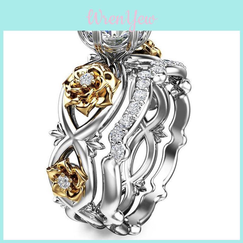 Stylish Rose Gold Metal Rings For Women Chic Floral Pattern Jewelry In Multiple Sizes