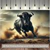 2D Plane 1 Piece of Wild Running Bull Showcasing Strength Background Cloth Suitable for Outdoor Decoration