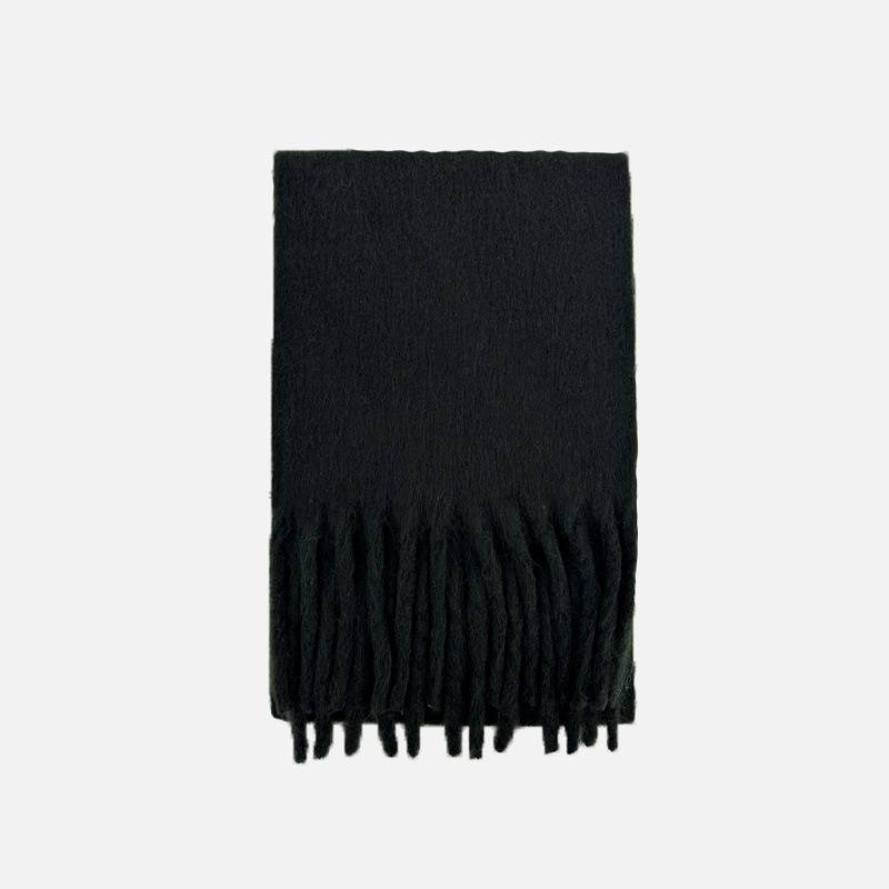 

Wool Dopamine Solid Color Tassel Scarf Women s Autumn and Winter Large Soft Waxy Warm Scarf 220x36cm
