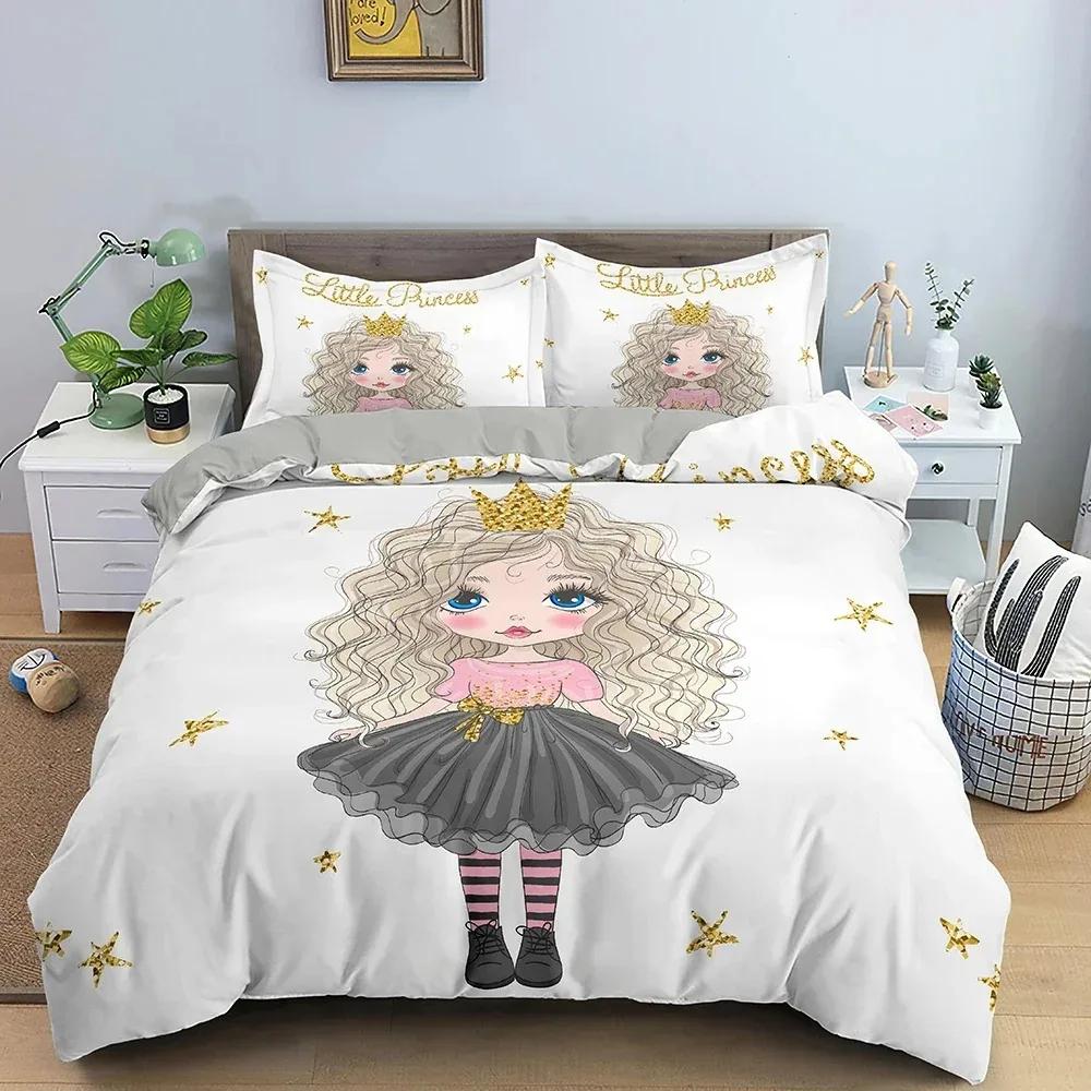 Makeup Gril Bedding Set Fastion Cartoon Duvet Cover Bedroom Comforter Covers Twin King Size Quilt Cover Home Textile