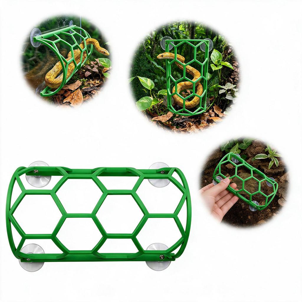 Corn Snake Habitat Honeycomb Climbing Platform Suction Cup Wall Mount Reptile Terrarium Decor Hide