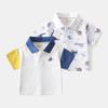 Children's Short-Sleeved T-Shirt Clothes, Summer Kidsren's Clothing, Baby Boy's Lapel Half-Sleeved Top, Boy's Pullover Dinosaur Polo Shirt