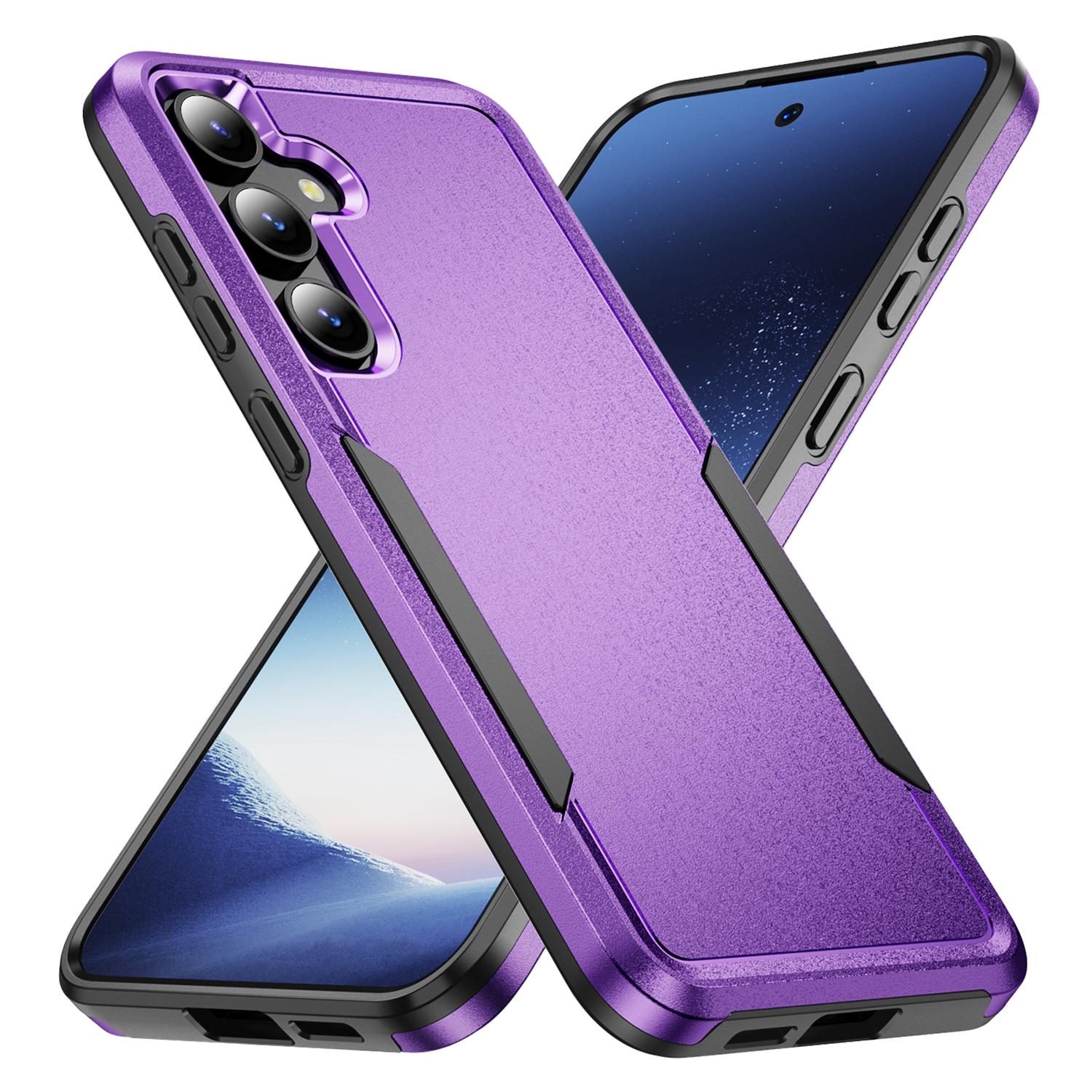 

For Samsung Galaxy S25/S24 Case PC+TPU Military Grade Drop Protective Phone Cover Purple+Black