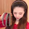 Flocking Bezel Hair Hoops For Women Ladies Solid Color Toothed Non-Slip Headband Hair Band Hair Accessories