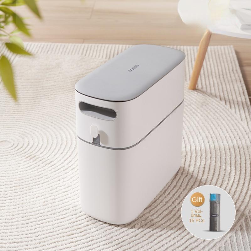 

Креативный мусорный бак с крышкой для домашнего туалета, кухни, гостиной, автоматического ведра для упаковочной бумаги, удобного компостного ящика 12L