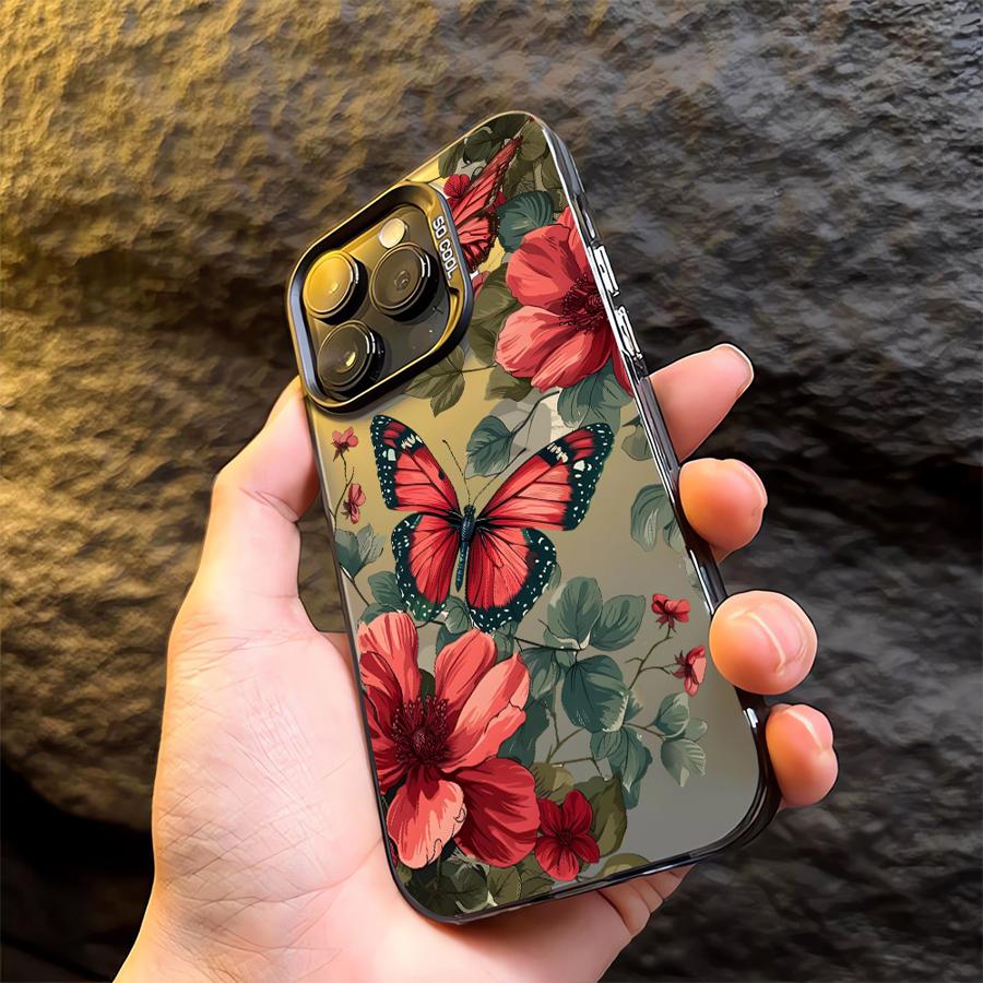 Cartoon-Schmetterlingshülle für iPhone 17 Pro Max 14 Plus Air 13 11 16 12 Pro 15 Handyhülle