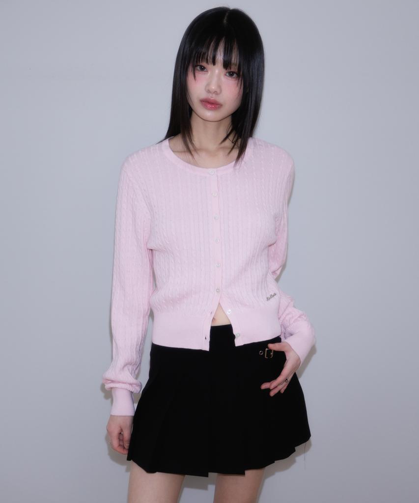 ROSEFRANTZ Double Buckle Pleat Mini Skirt [Black]