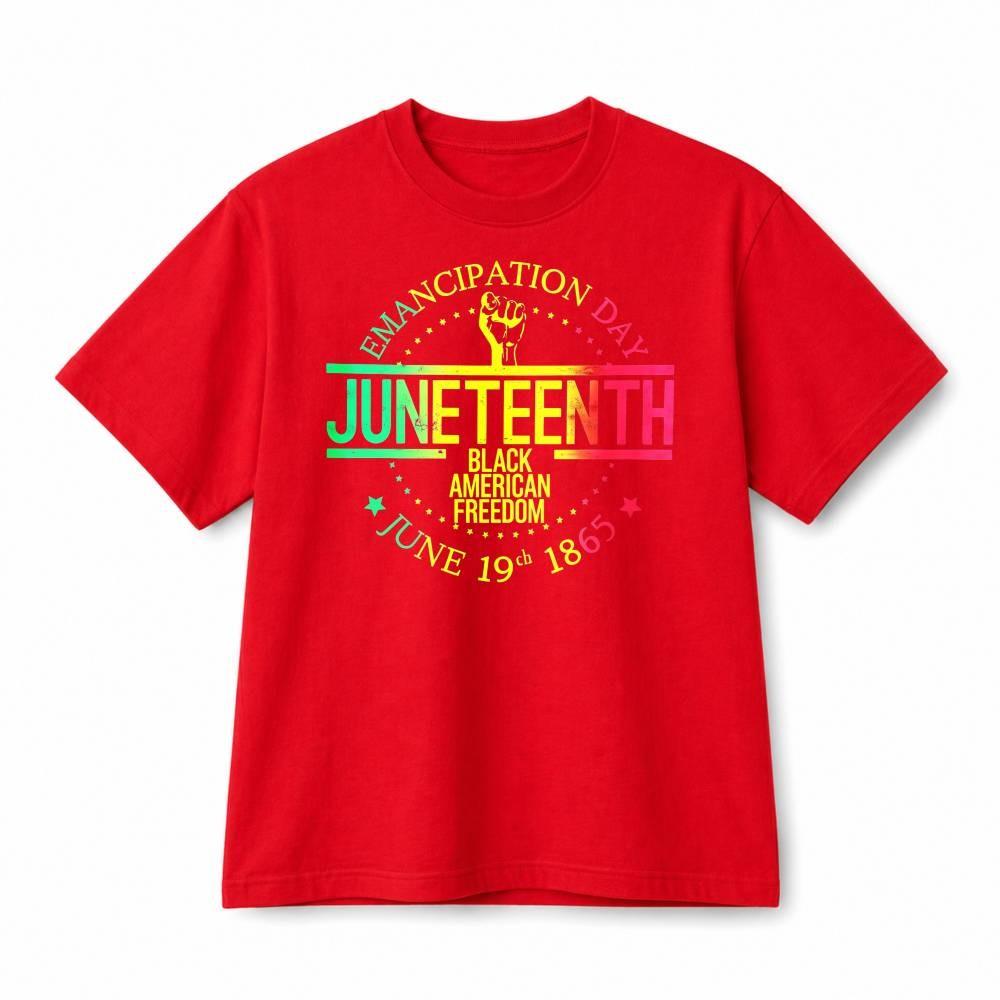 Juneteenth 1865 Emancipation Day Black Pride Retro Graphic Cotton T-Shirt Unisex XXXL
