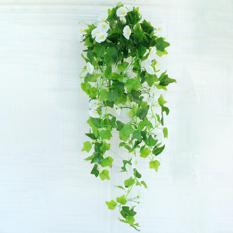 1 db művirág szimuláció rattan hamis növényi falra akasztható Morning Glory virág esküvői dekoráció