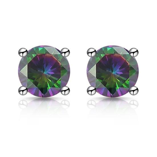 Zirconia Stud Earrings One Carat Main Stone Earrings Hypoallergenic Flat Back Earrings Comfortable Shiny Daily Wear Jewelry for Women Men