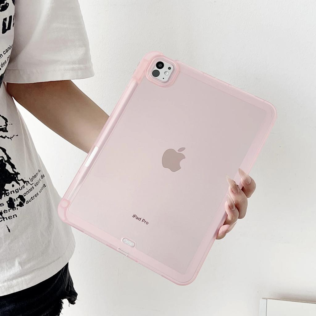 With Pencil Slot Tablet Case for IPad 2025 2024 6 7 8 9 10th 11th Generation Case Air 4 5 Pro 10.2 10.9 11 Inch Mini Clear Cover