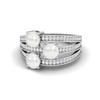 925 Sterling Silver 1.50 Carat Three Stone Round Shape Pearl Solitaire Women Wedding Ring