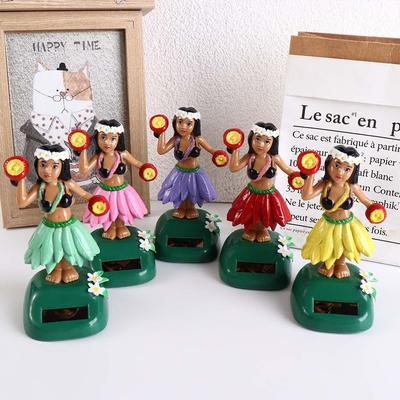 Toy Solar Powered Solar Swinging Doll Shaking Head Doll Swinging Hawaiian Girl Dancing Hula Girl