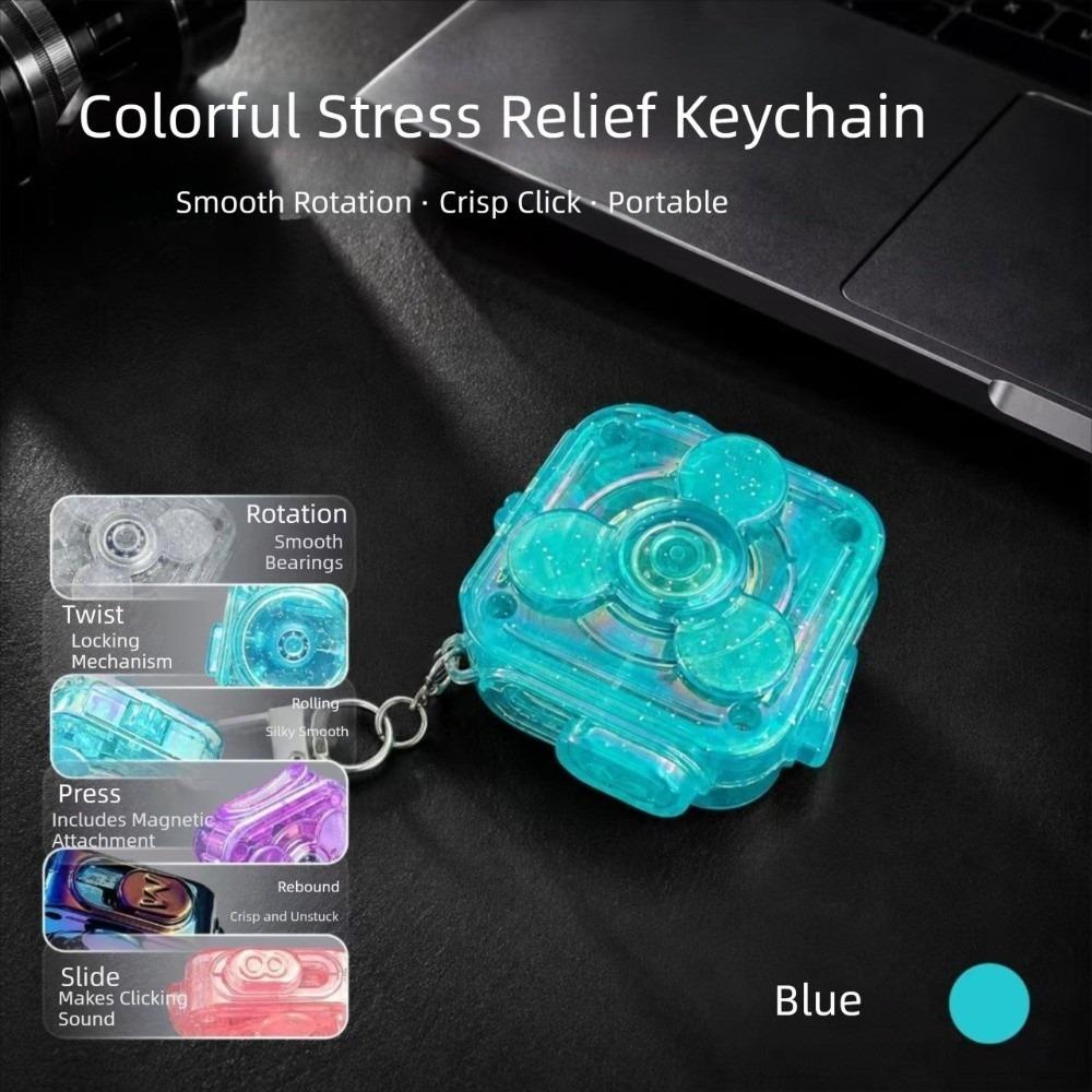 Fun Multi-Play Fidget Spinner Keychain Crisp Pressing Finger Relax Keychain Leisure