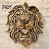 Wall Sculpture for Living Room Lion Sculpture, Resin Retro Bronze Decorative Art, 3D Animal Head Modern Artistic Accents Figurine, Hollow Hanging