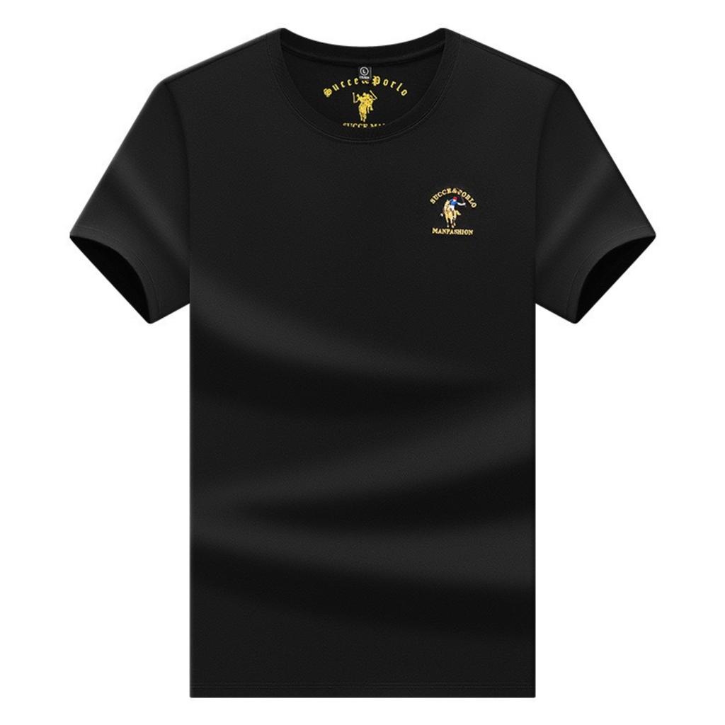 STORN Pure Cotton Business Casual Short Sleeve Crew Neck T Shirt Embroidery Paul Style T Shirt