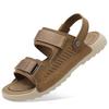 Men's Sandals Leather Summer Cowhide Beach Shoes 2025 New Car Wear Non-slip Dual-purpose Dad Men's Sandals