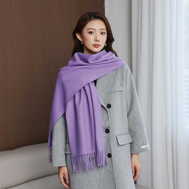 Cashmere Scarf Shawl High End New Wool Scarf Women's Winter Thickened Solid Color Scarf for Men